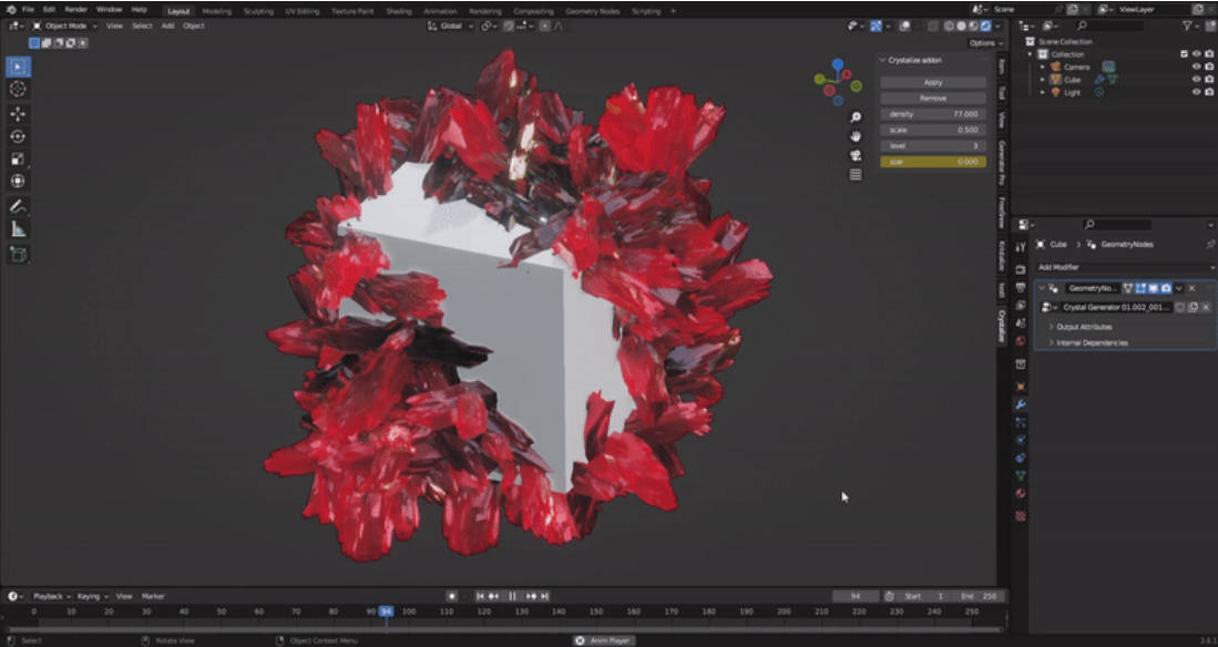 Crystalize v1.0 for blender 水晶生成插件