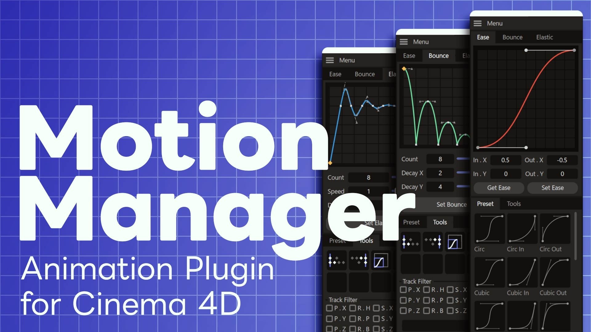 Motion Manager v1.1.4 for Cinema 4D 动画曲线控制插件