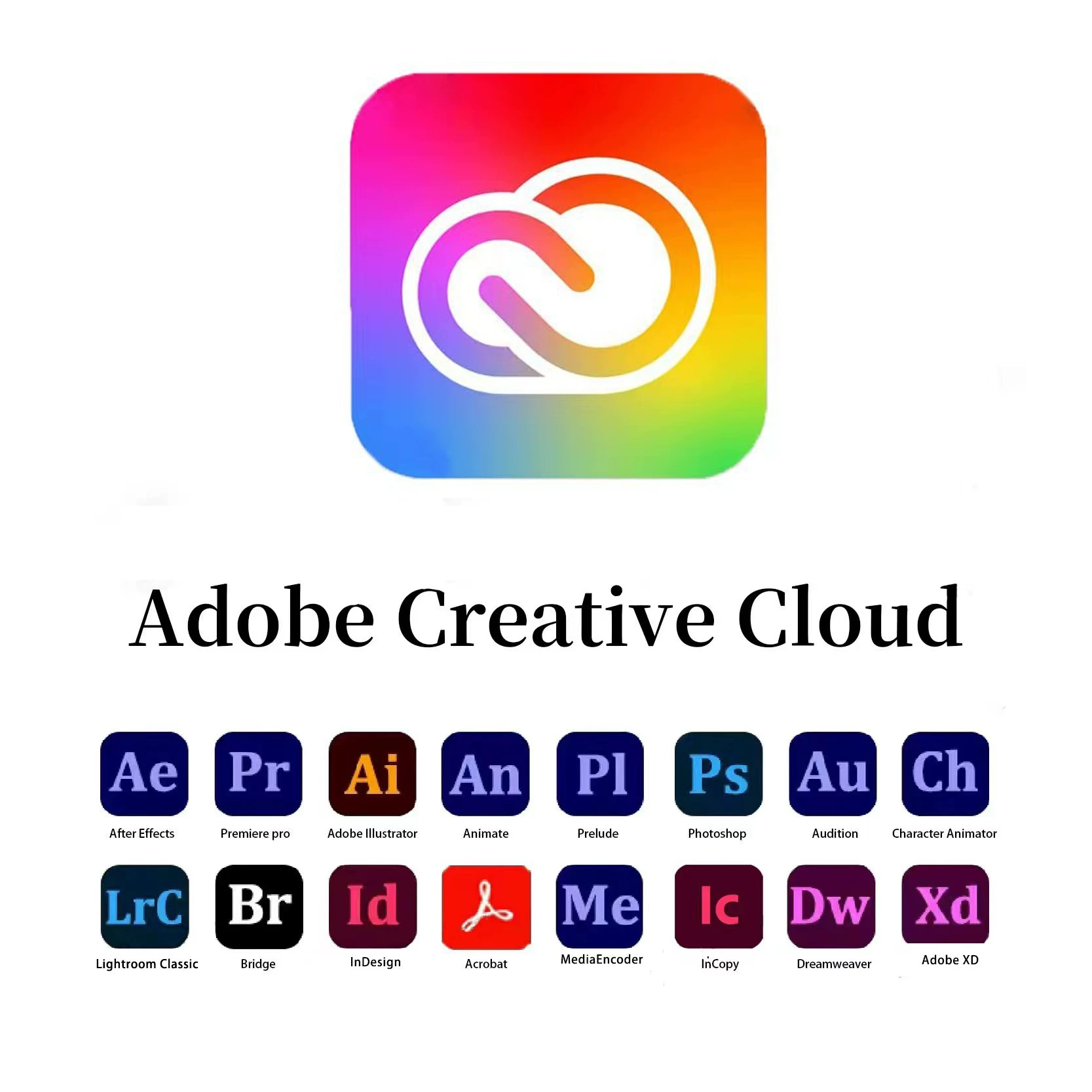 Adobe Creative Cloud 2024 Annual fee subscription software supports Win and Mac