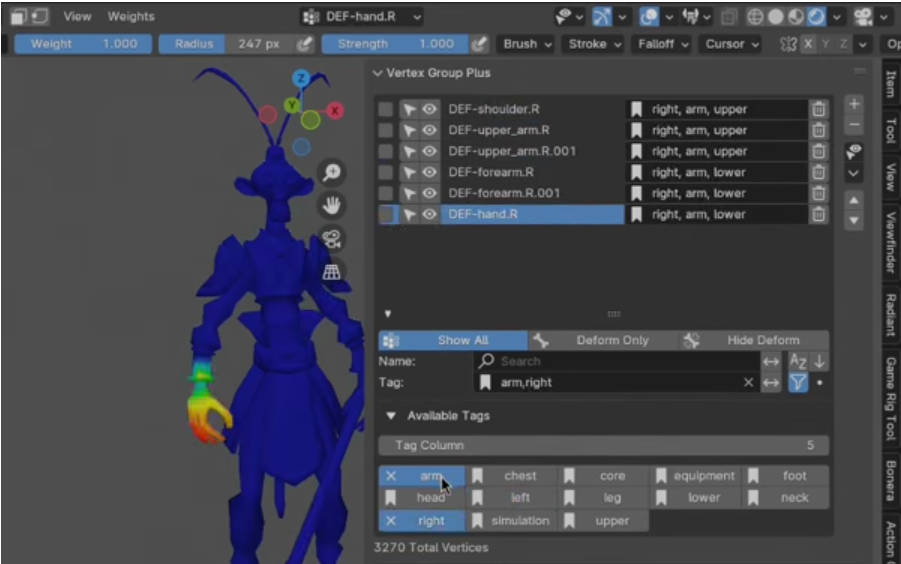 Vertex Group Plus V1.0.0 Fro Blender 顶点编组标签编辑插件