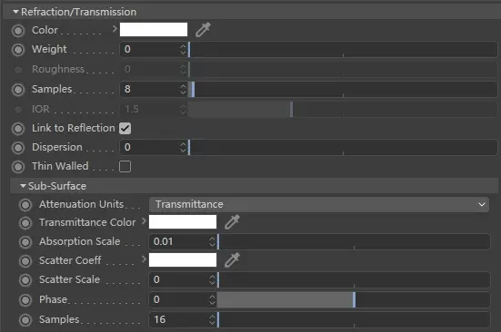 Redshift 设置:材质球基本属性