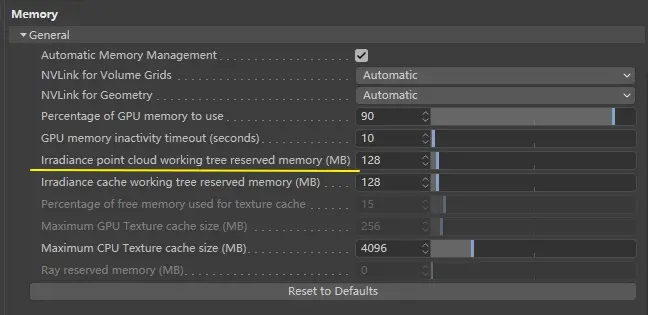 Redshift 设置：全局光照-辐照点云GI引擎