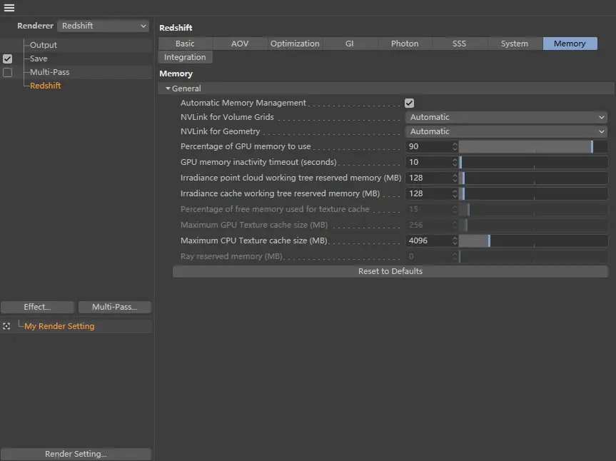 20231227112332793 Redshift 渲染设置:Memory 内存设置