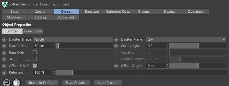 X-particles 使用文档：Emitter Object