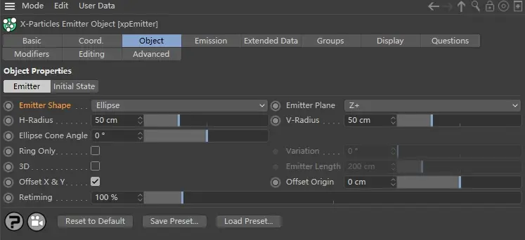 X-particles 使用文档：Emitter Object
