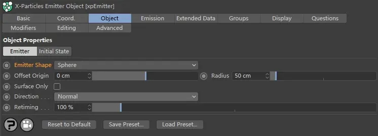X-particles 使用文档：Emitter Object