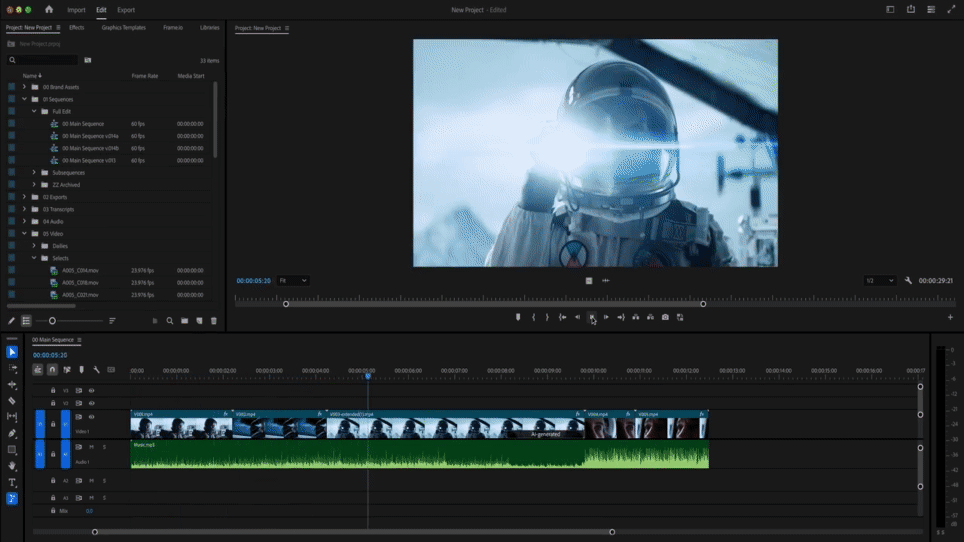 Premiere新功能可直接延长视频长度