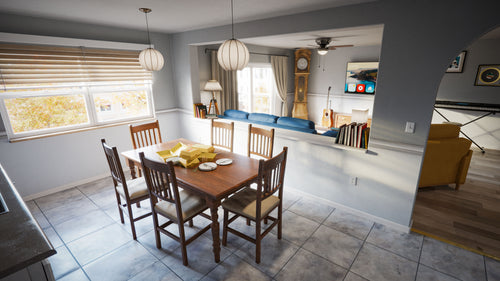 公寓电竞房客厅卧室场景 bledner模型 Apartment Interiors