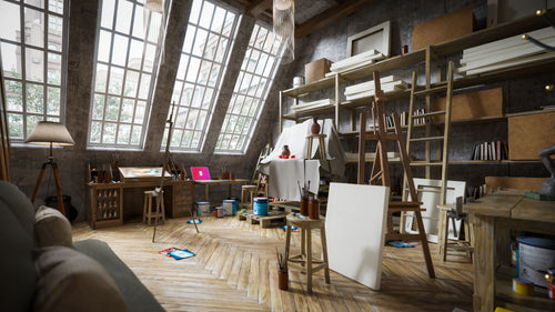 公寓电竞房客厅卧室场景 bledner模型 Apartment Interiors