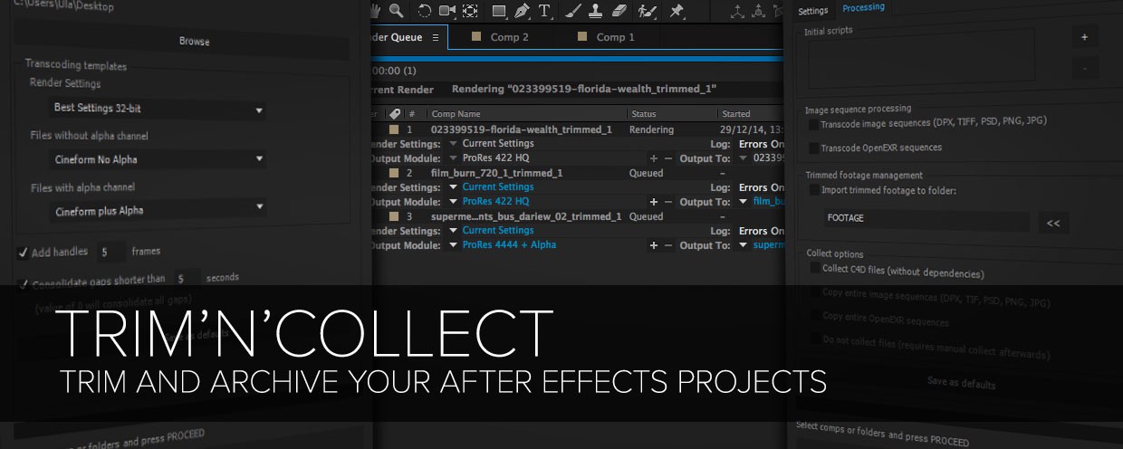 Trim N Collect v1.5.3 fro After Effects 工程整理打包输出脚本