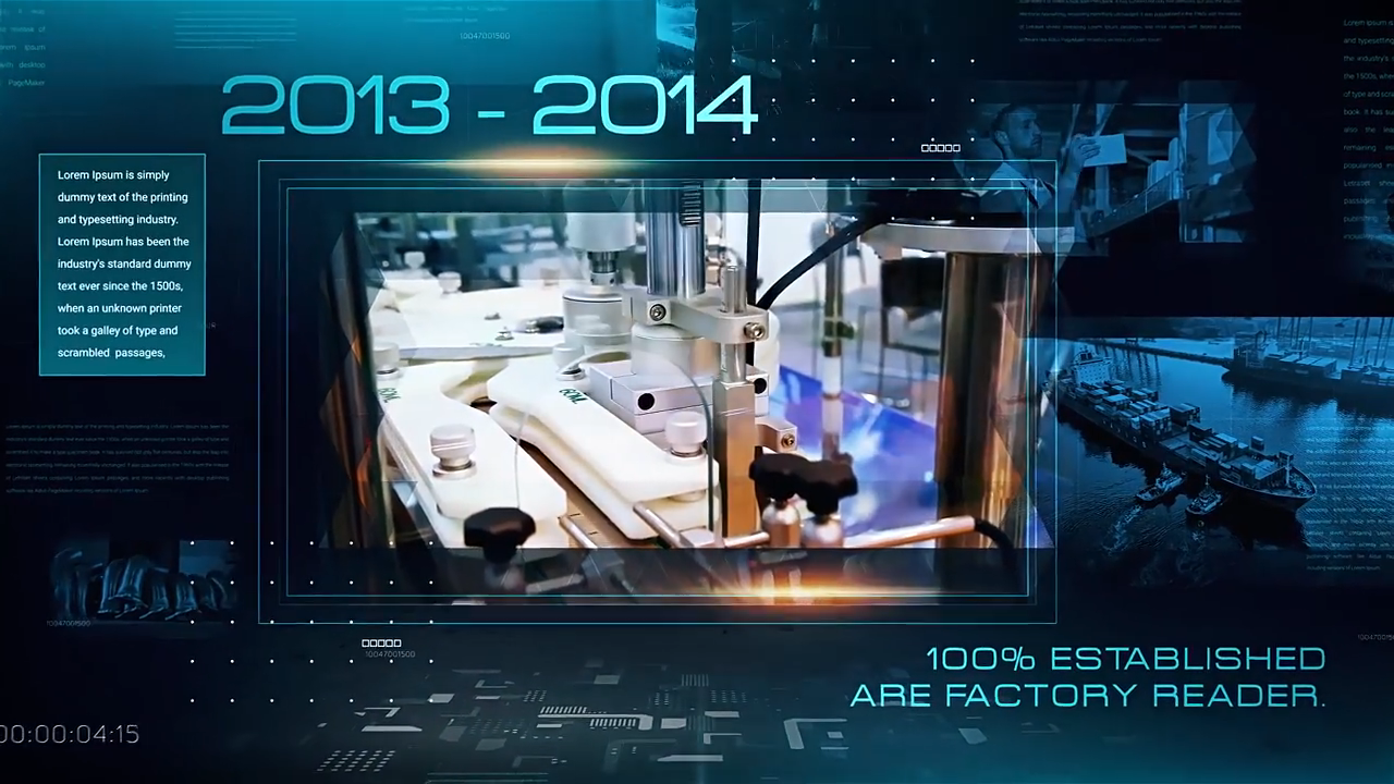 工业科技感时间线图片展示介绍片头 Industrial Factory Slideshow 46466688