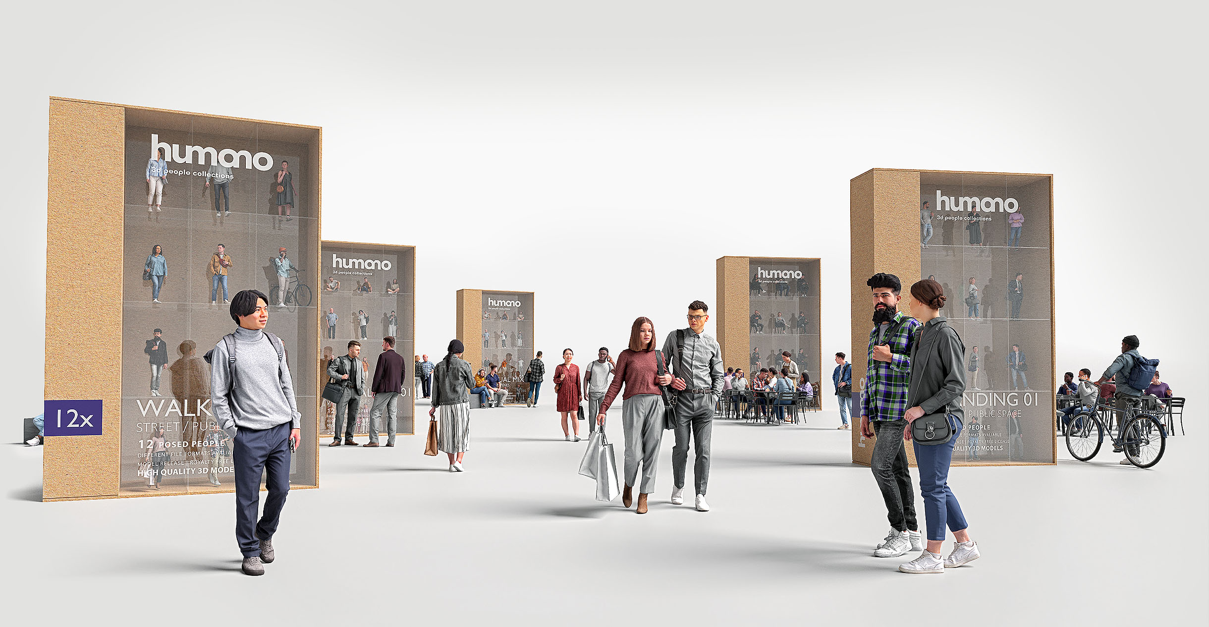 490个角色姿态模型含姿态动作-blender模型