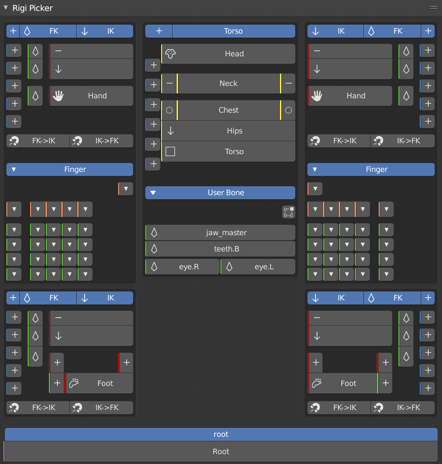 Rigi Picker 1.1.2 for blender 骨骼选择器
