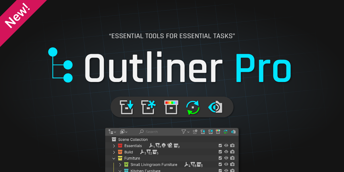 Outliner Pro v0.1.1 for Blender 大纲模型整理插件