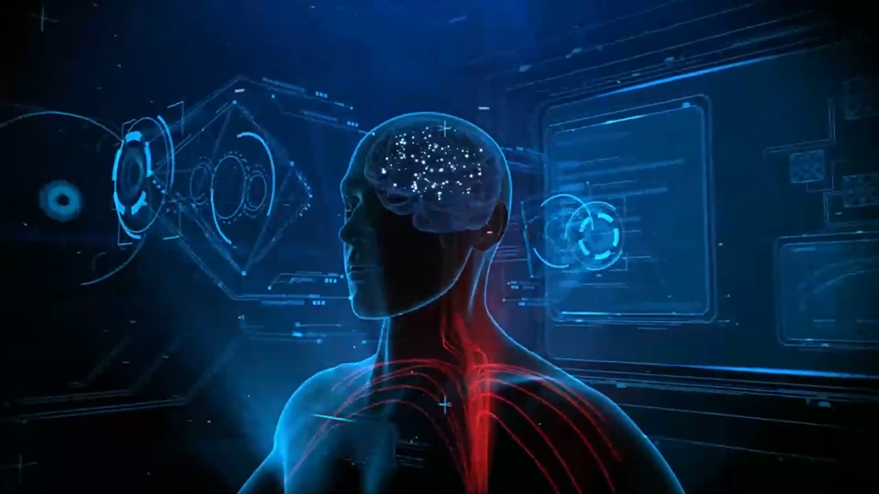 全息投影科技感头脑扫描Logo动画 Holographic Brain Scan 25803225