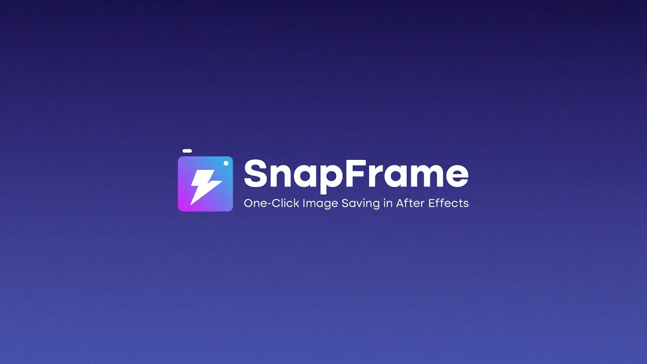 SnapFrame 1.0.3 for After Effects 一键将当前帧导出保存为图片