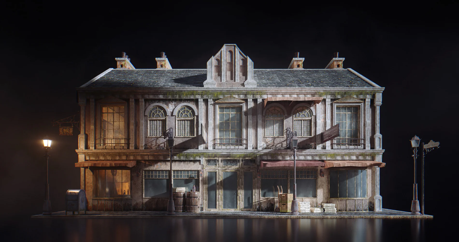 惊悚阴森恐怖小镇木屋