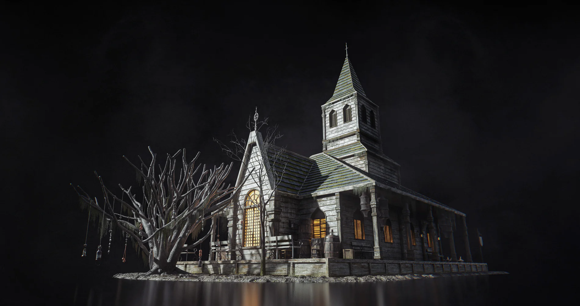 惊悚阴森恐怖小镇木屋