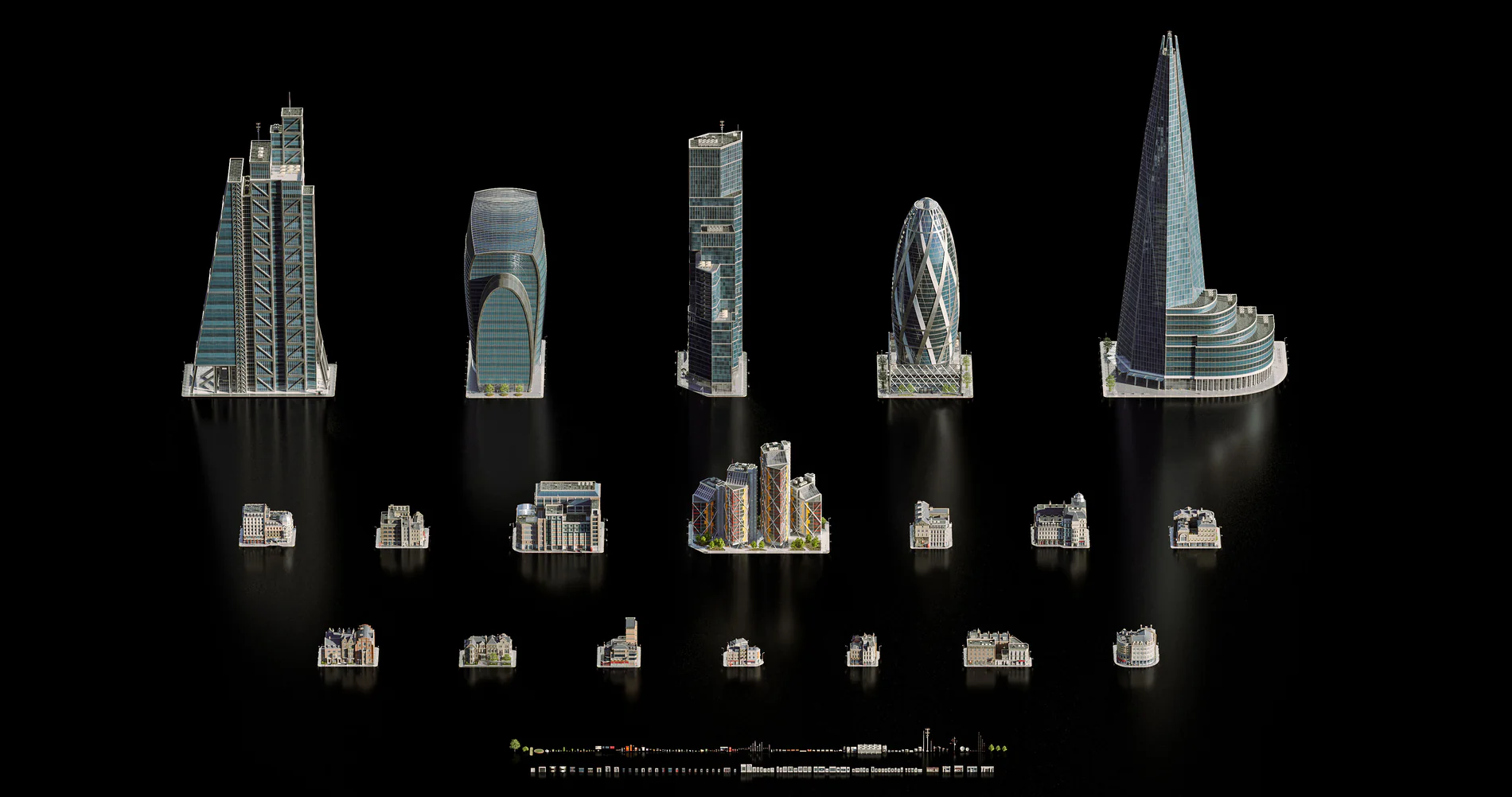 欧洲伦敦现代建筑住宅大厦3D模型