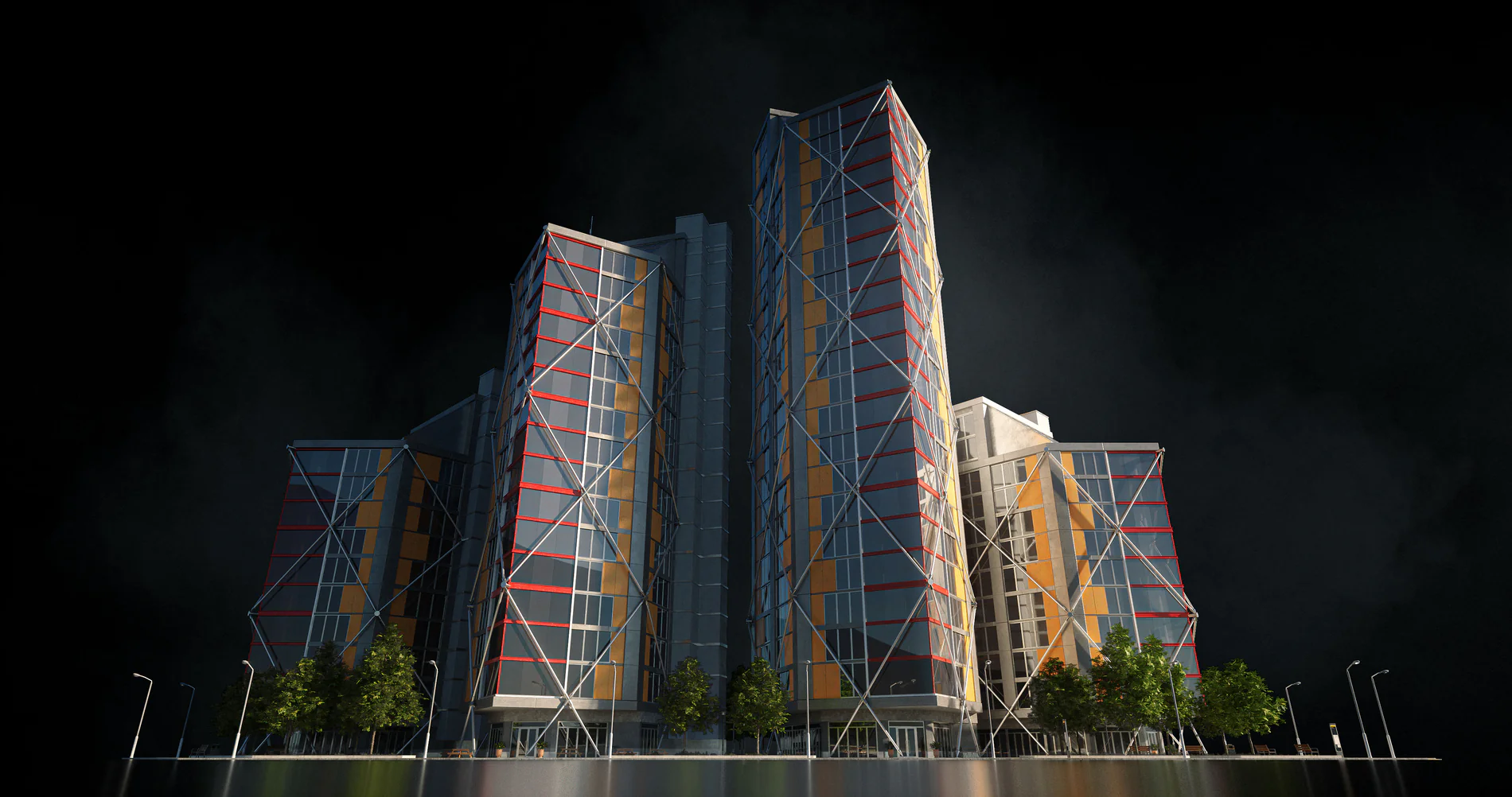 欧洲伦敦现代建筑住宅大厦3D模型