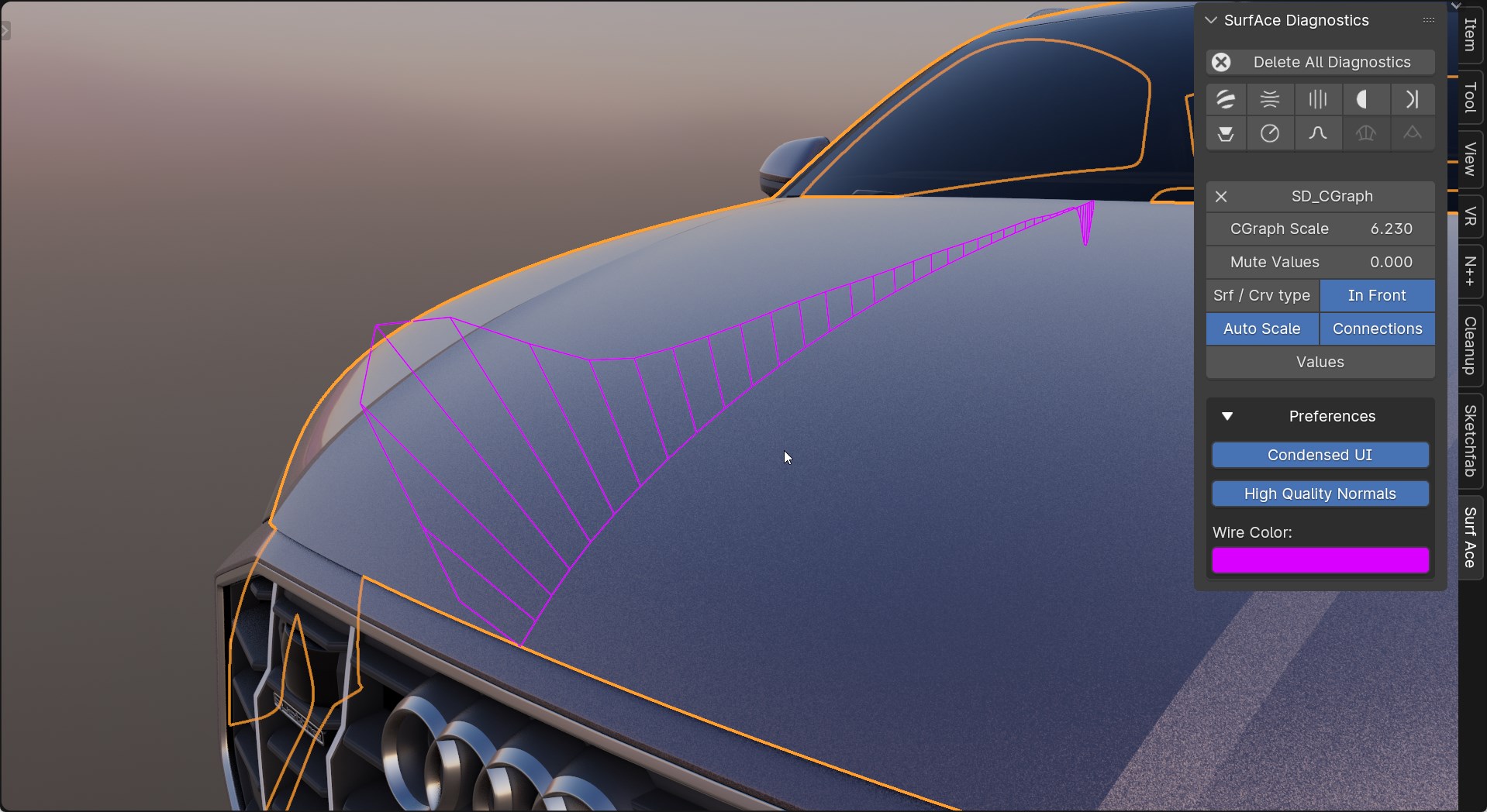 Surface Diagnostics 1.3.3 for blender 模型面边点检查插件