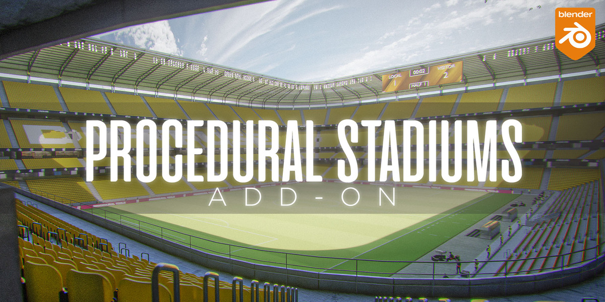 Procedural Stadium v1.0.1 for blender 程序化体育馆场地生成器预设