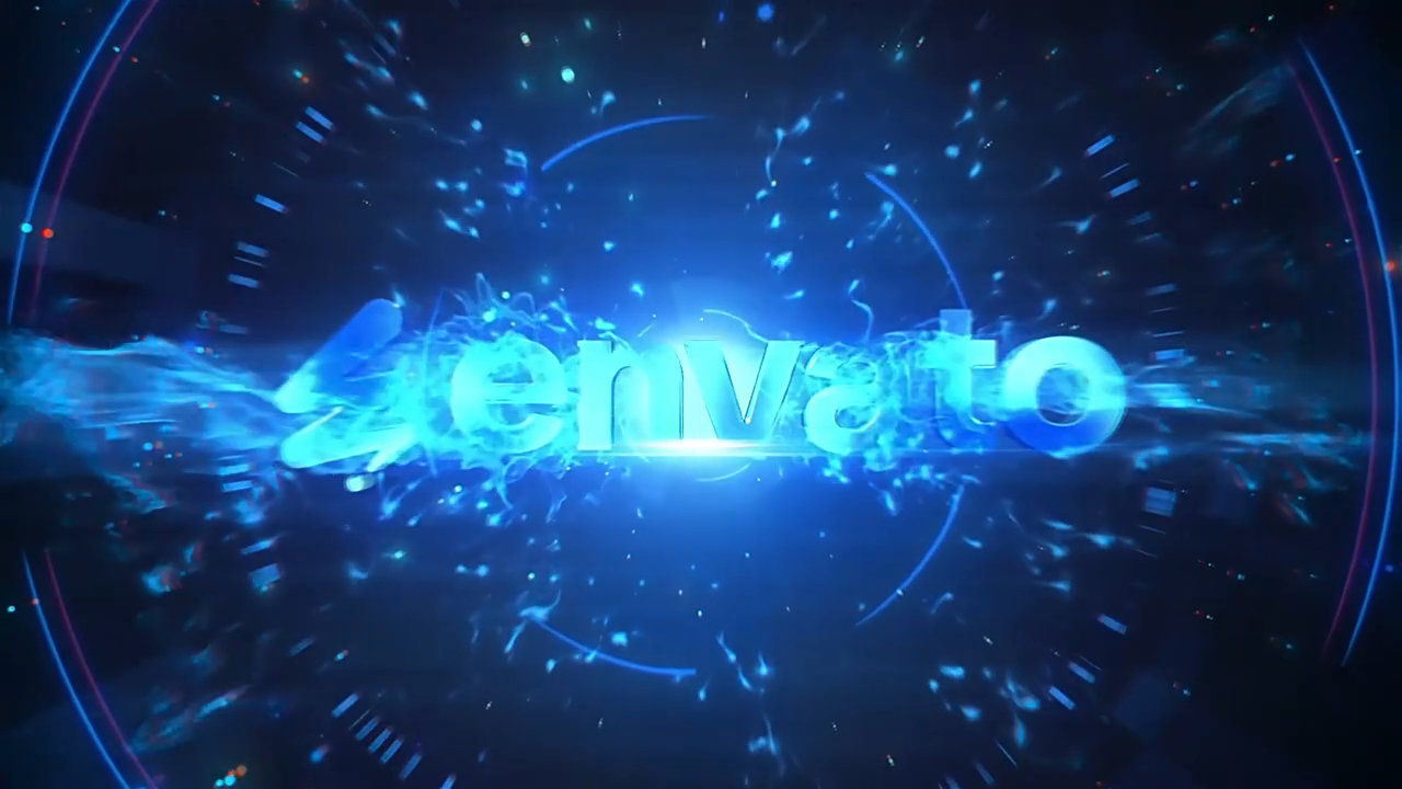 飞行粒子光效线条碰撞LOGO标志片头动画 Flying Streaks Logo