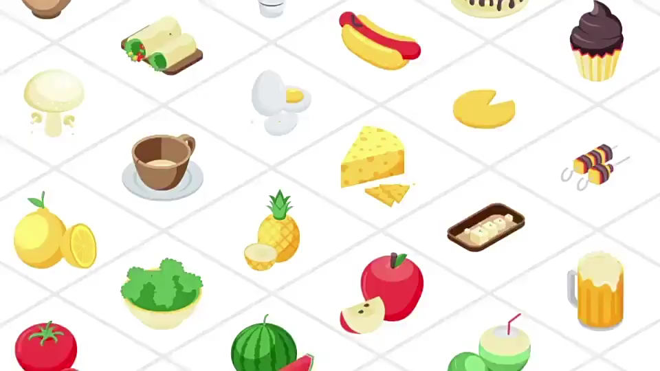 二十个种类1000个日常生活等距图标MG动画包 1000 Isometric Icons Pack
