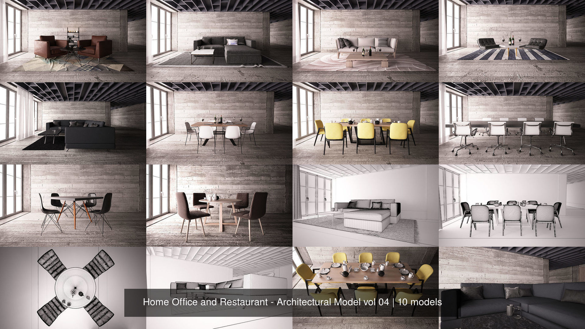 办公居家座椅3D模型-Architectural Models vol 04