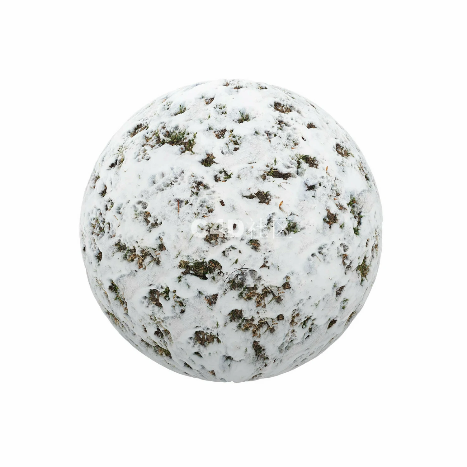 覆盖草和泥土的雪 250509200