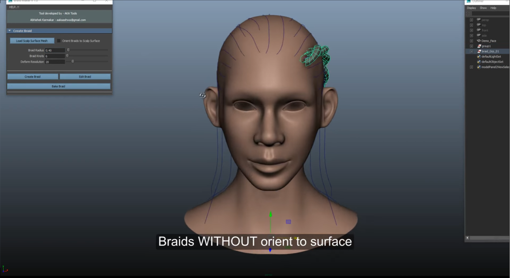 Braid Maker V1.0 for Maya 脏辫发型生成插件