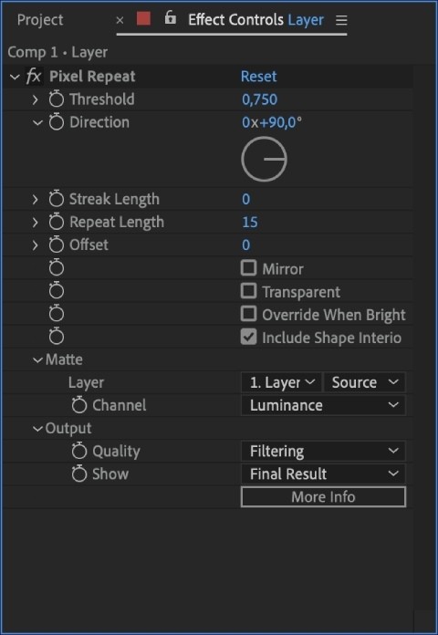 Pixel Repeat 1.1 for After Effects 像素重复插件