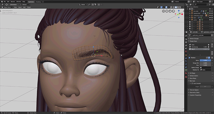 Eyebrow Pack for blender 眉毛预设插件