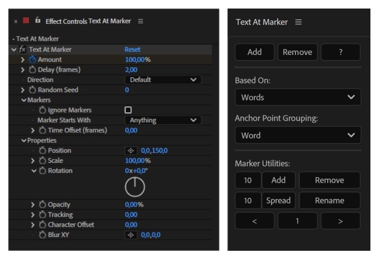 Text At Marker 1.3.1 for After Effects 文本动画制作插件