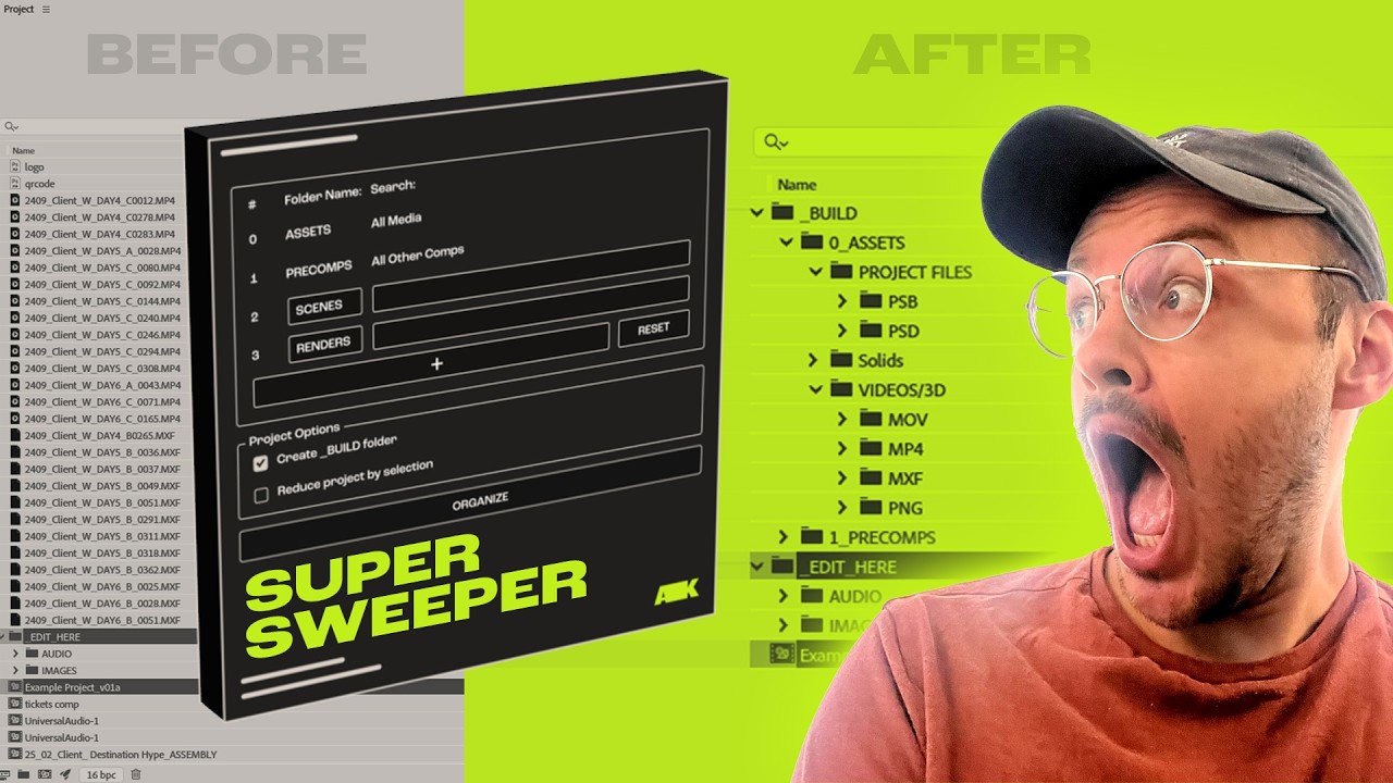 Super Sweeper 1.0 for After Effects 资产文件整理脚本