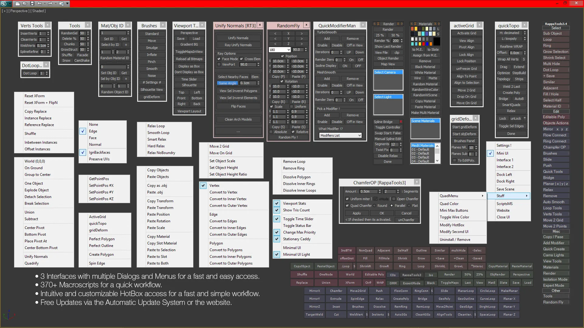 Rappa Tools V3.56 for 3ds Max 自定义快捷工具栏插件