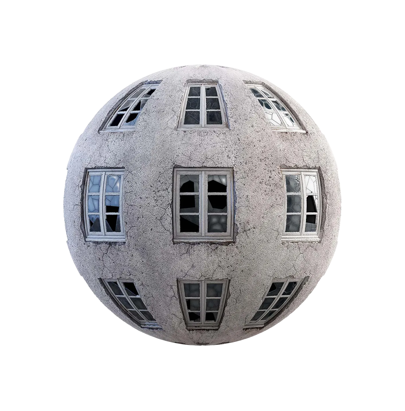 带破损窗户的石膏墙250610505