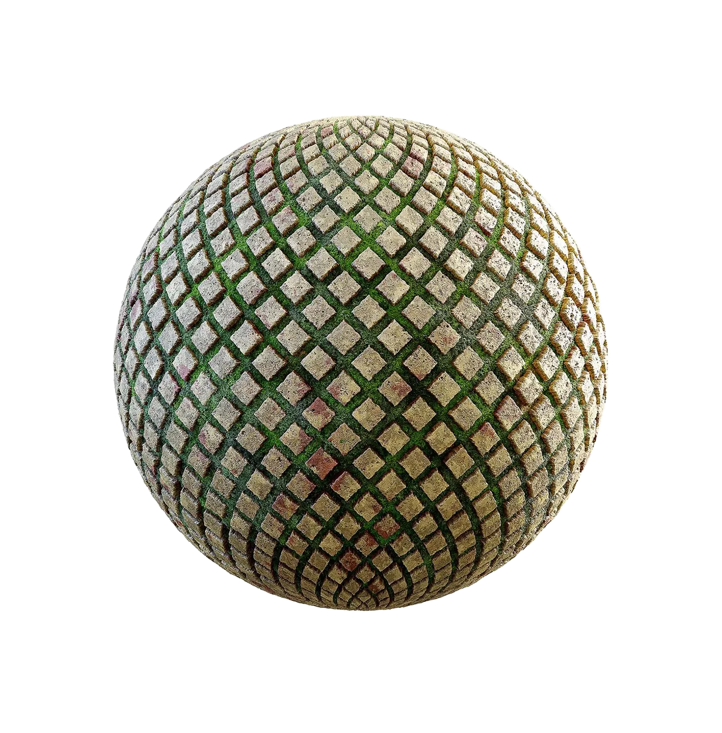 带苔藓的方形石路面2506102062