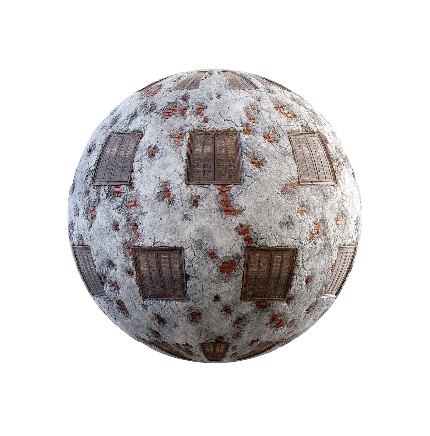 带遮挡窗户的损坏墙250610510