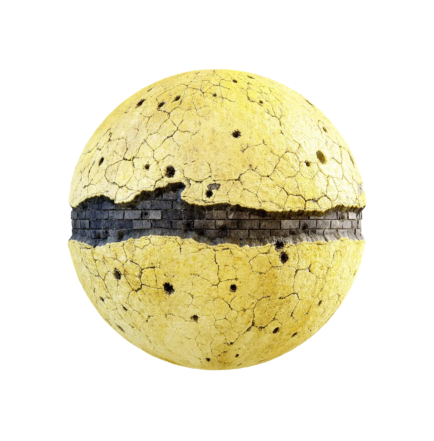 损坏的黄色涂漆墙250610542