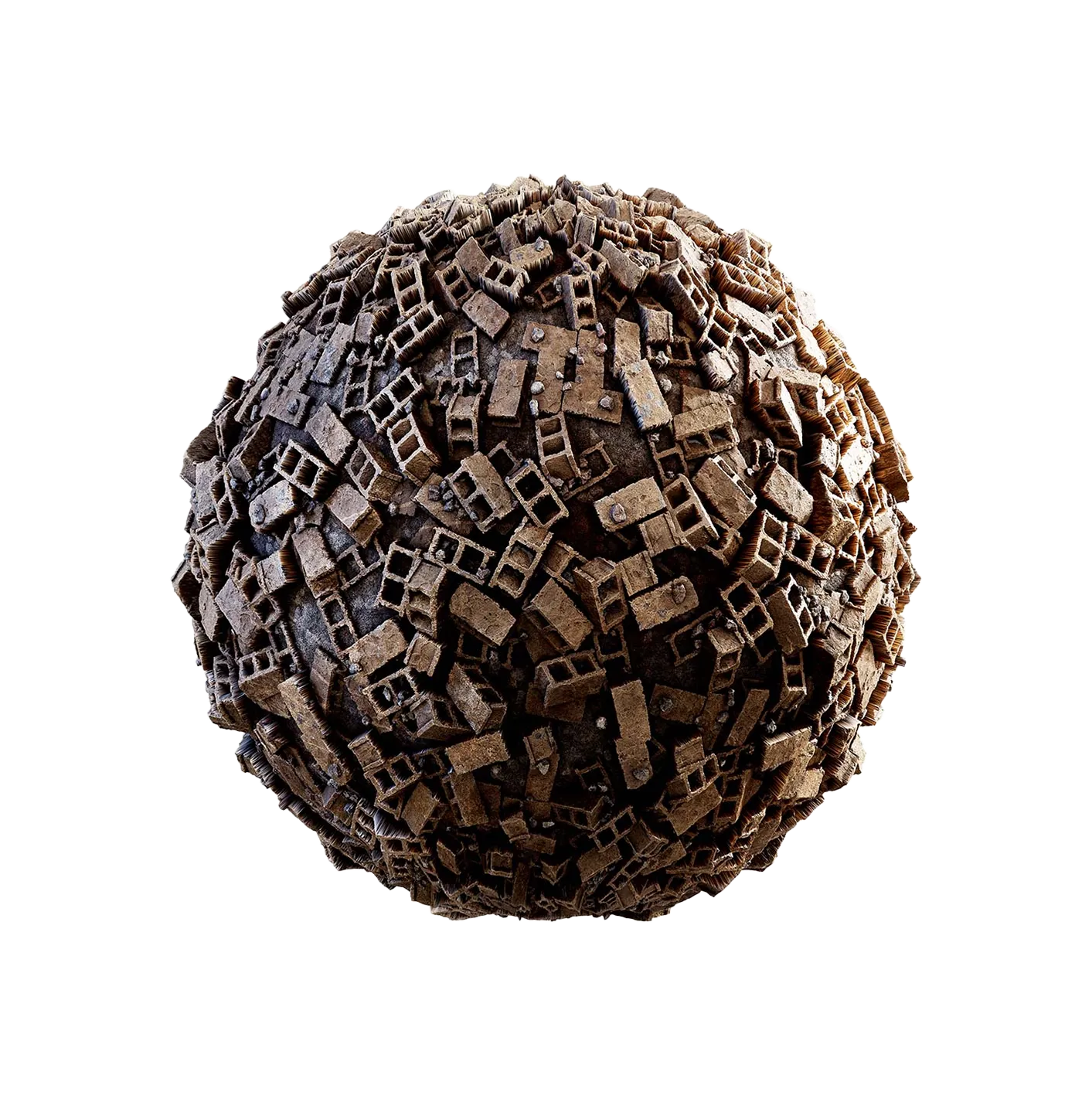 橙色砖碎石250610583