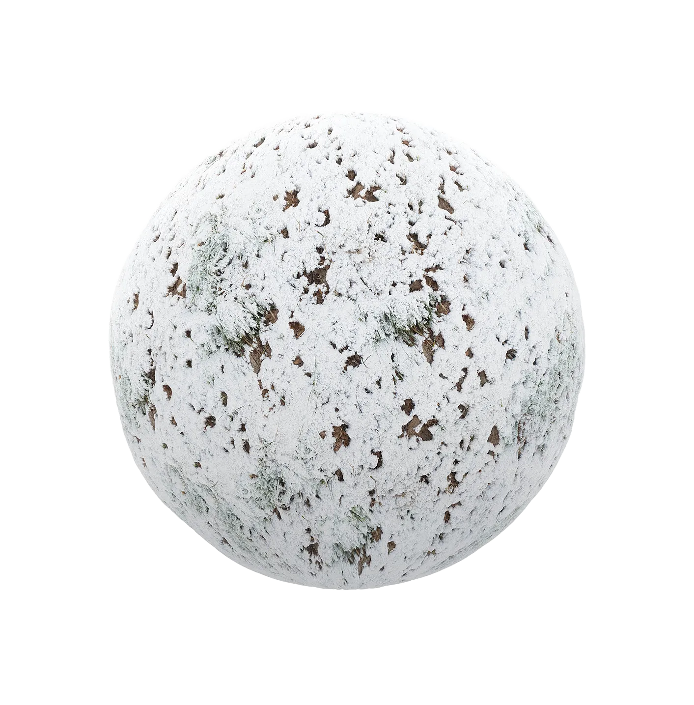 覆盖草和泥土的雪250609364