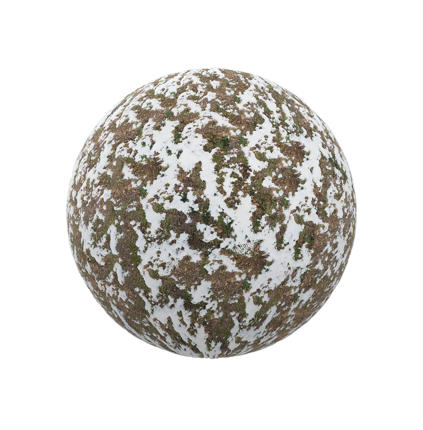 覆盖草和泥土的雪250609365