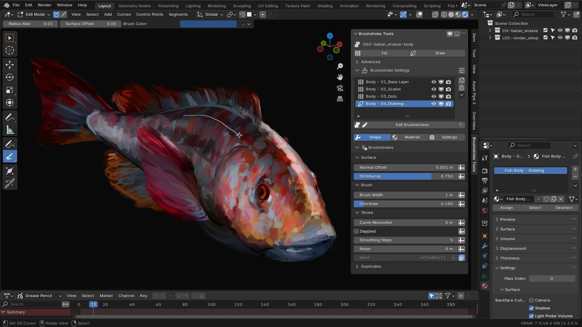 Brushstroke Tools 1.2.2 for Blender 3D 笔触风格化工具集 (2)