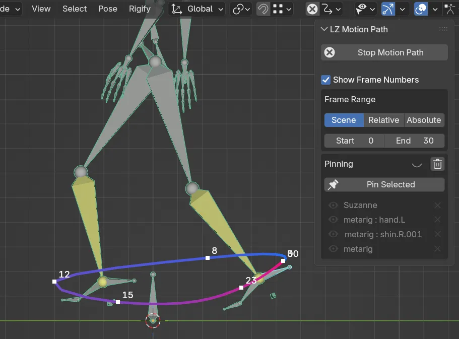 LZ Motion Path 2.1.0 for Blender 实时运动路径编辑插件 (3)