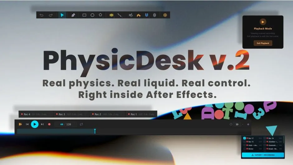 PhysicDesk 2.2.120 for After Effects 实时物理动画1