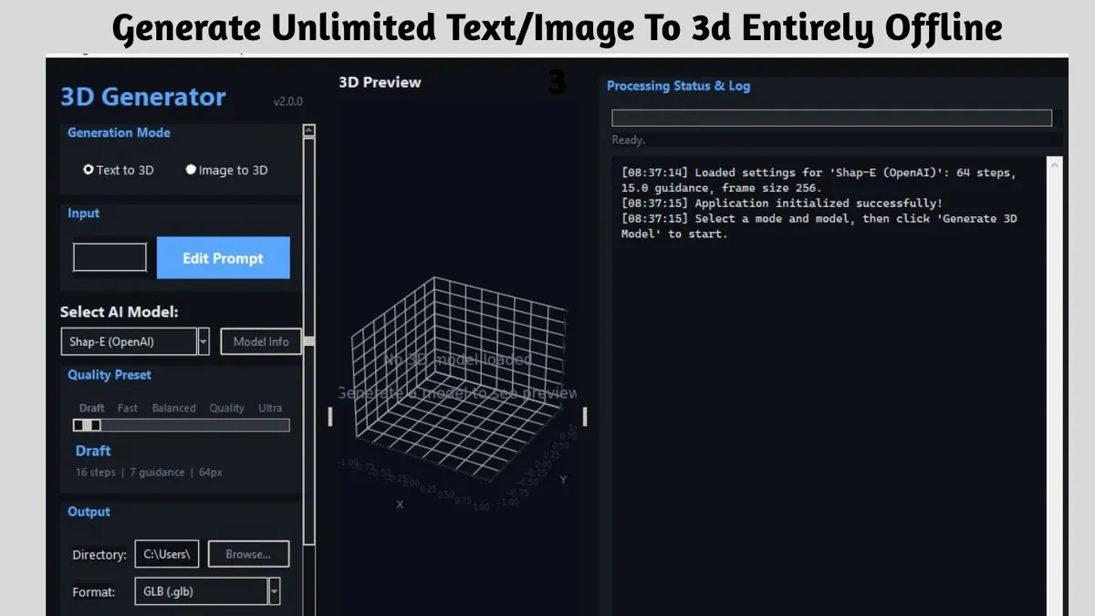AI Text Image to 3D Generator Pro 3.0.2 AI三维模型生成软件1