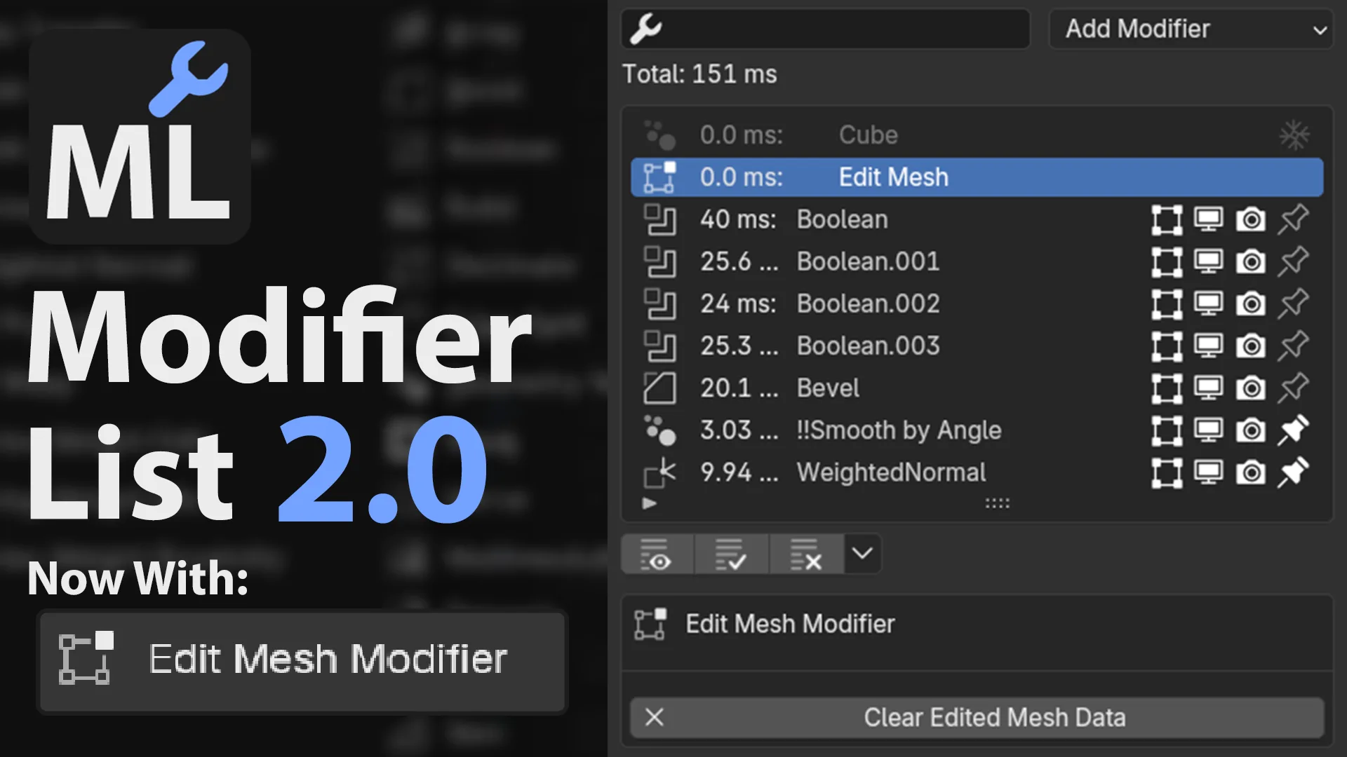 Modifier List Fork v2.0.4 for Blender 修改器管理插件