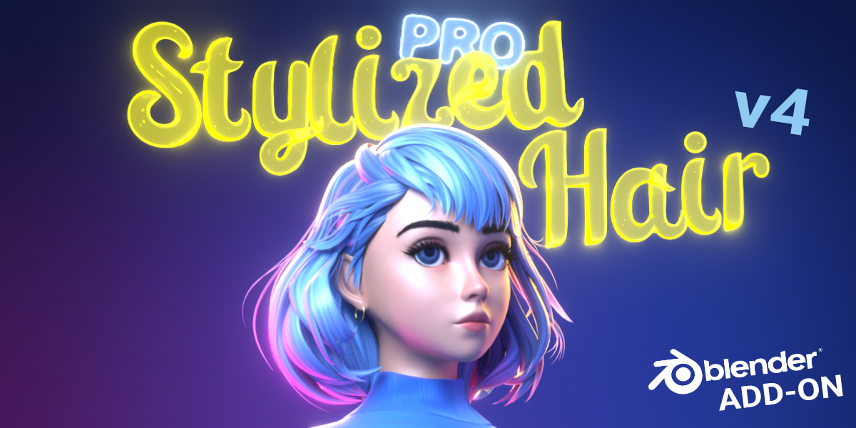 Stylized Hair Pro v4.2.1 for Blender 风格化头发插件