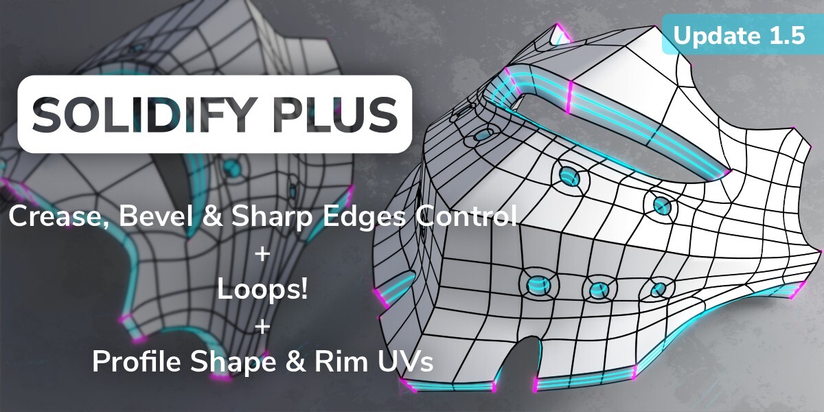Solidify Plus 1.5 for Blender 厚度与边缘塑形